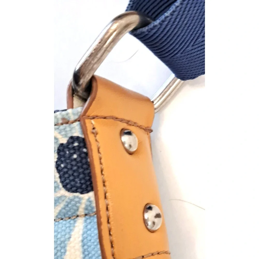 Franco Sarto Canvas Sunflower Floral Print Satchel Bag‎ Boho Purse 8x8x2